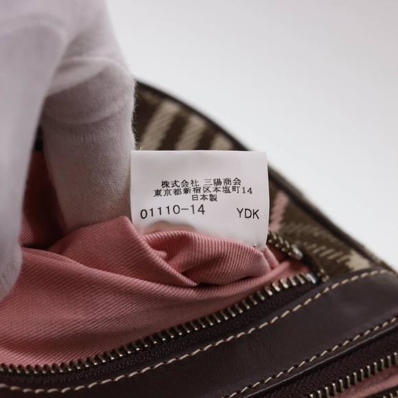 BURBERRY Nova Check Blue Label Shoulder Bag Canvas Brown Auth 40095 - Picture 11 of 16